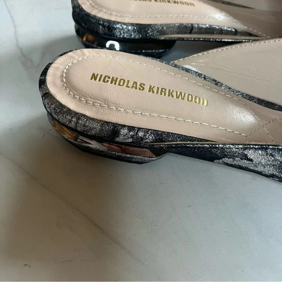 Nicholas Kirkwood Beya Mule Pointy‎ Toe in charcoal metallic 7 - Picture 4 of 8